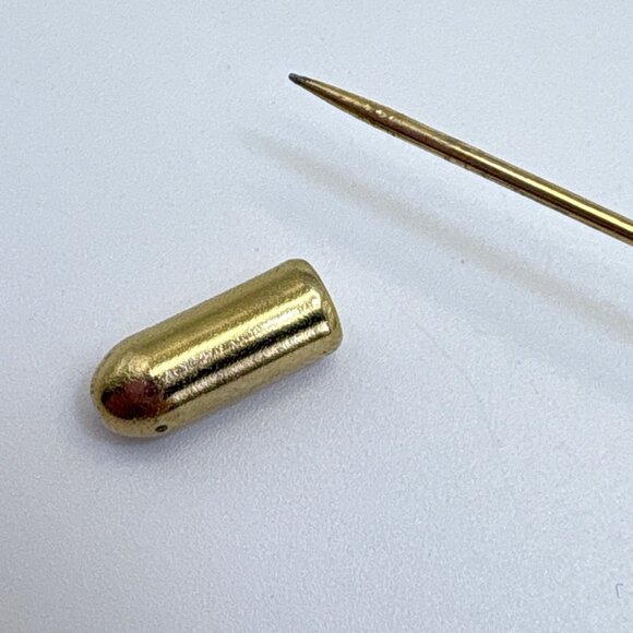 VTG Gold Tone Purple Blue & White Enamel Flower Stick Pin Size 2" Length - Picture 7 of 10